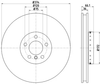 HELLA PAGID 8dd355120711 -  Тормозной диск